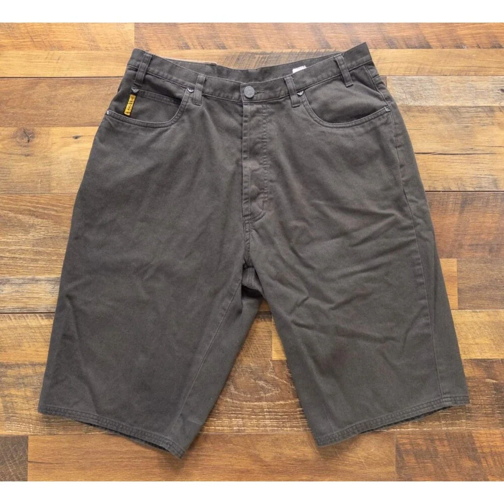 Vintage Armani Jeans Mens Size 34 (Fits 32) Black Bedford Cord Shorts Button Fly